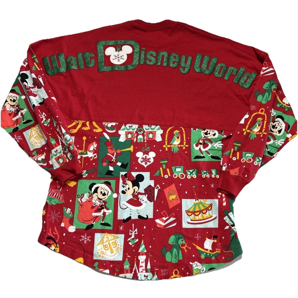 Women’s Walt Disney World Santa Mickey Mouse & Friends Holiday‎ Spirit Jersey XS